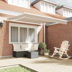 Einziehbare Markise Beige 350 x 250 cm Polyester und Aluminium
