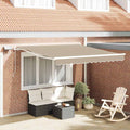 Einziehbare Markise Beige 350 x 250 cm Stoff und Stahl