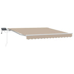 Einziehbare Markise Beige 350 x 250 cm Stoff und Stahl
