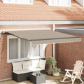Einziehbare Markise Beige 350 x 250 cm Stoff und Aluminium