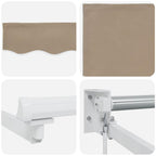 Einziehbare Markise Beige 350 x 250 cm Polyester und Aluminium