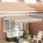 Einziehbare Markise Beige 350 x 250 cm Polyester und Aluminium