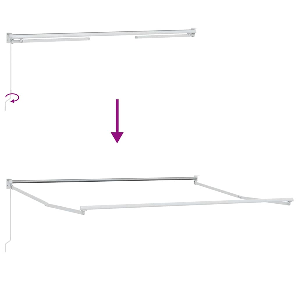 Einziehbare Markise Beige 350 x 250 cm Polyester und Aluminium