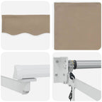 Einziehbare Markise Beige 350 x 250 cm Polyester und Aluminium
