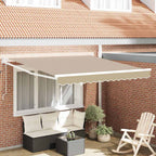 Einziehbare Markise Beige 350 x 250 cm Polyester und Aluminium