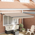 Einziehbare Markise Beige 350 x 250 cm Polyester und Aluminium