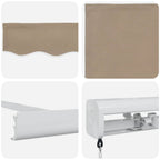 Einziehbare Markise Beige 350 x 250 cm Stoff und Metall