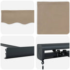 Einziehbare Markise Beige 350 x 250 cm Stoff und Metall