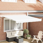 Einziehbare Markise Weiß 350 x 250 cm Polyester und Aluminium