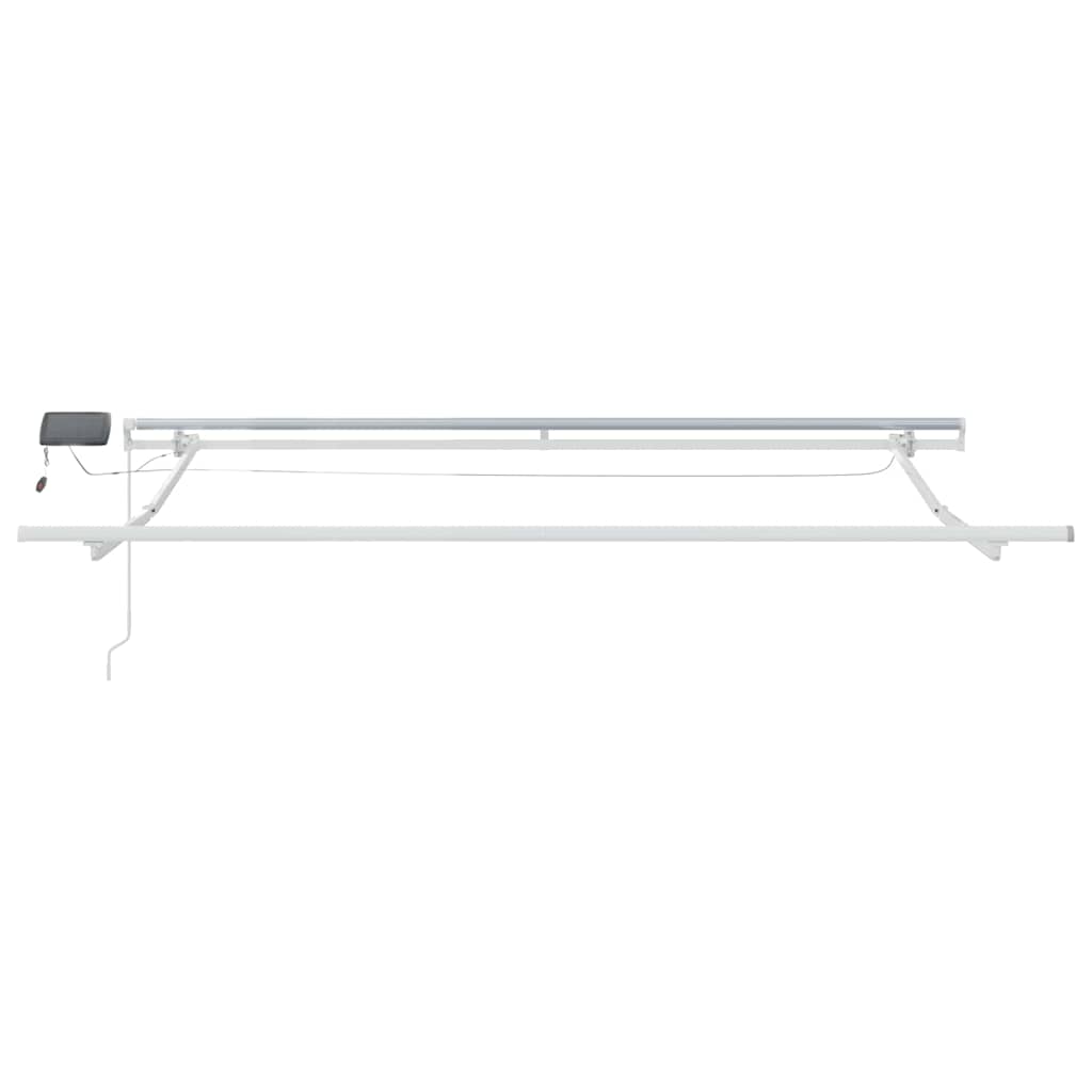 Einziehbare Markise Weiß 350 x 250 cm Stoff und Stahl