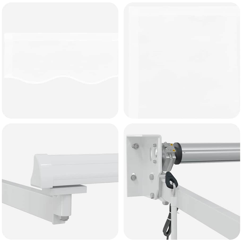 Einziehbare Markise Weiß 350 x 250 cm Polyester und Aluminium