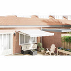 Einziehbare Markise Weiß 350 x 250 cm Polyester und Aluminium