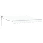 Einziehbare Markise Weiß 350 x 250 cm Polyester und Aluminium