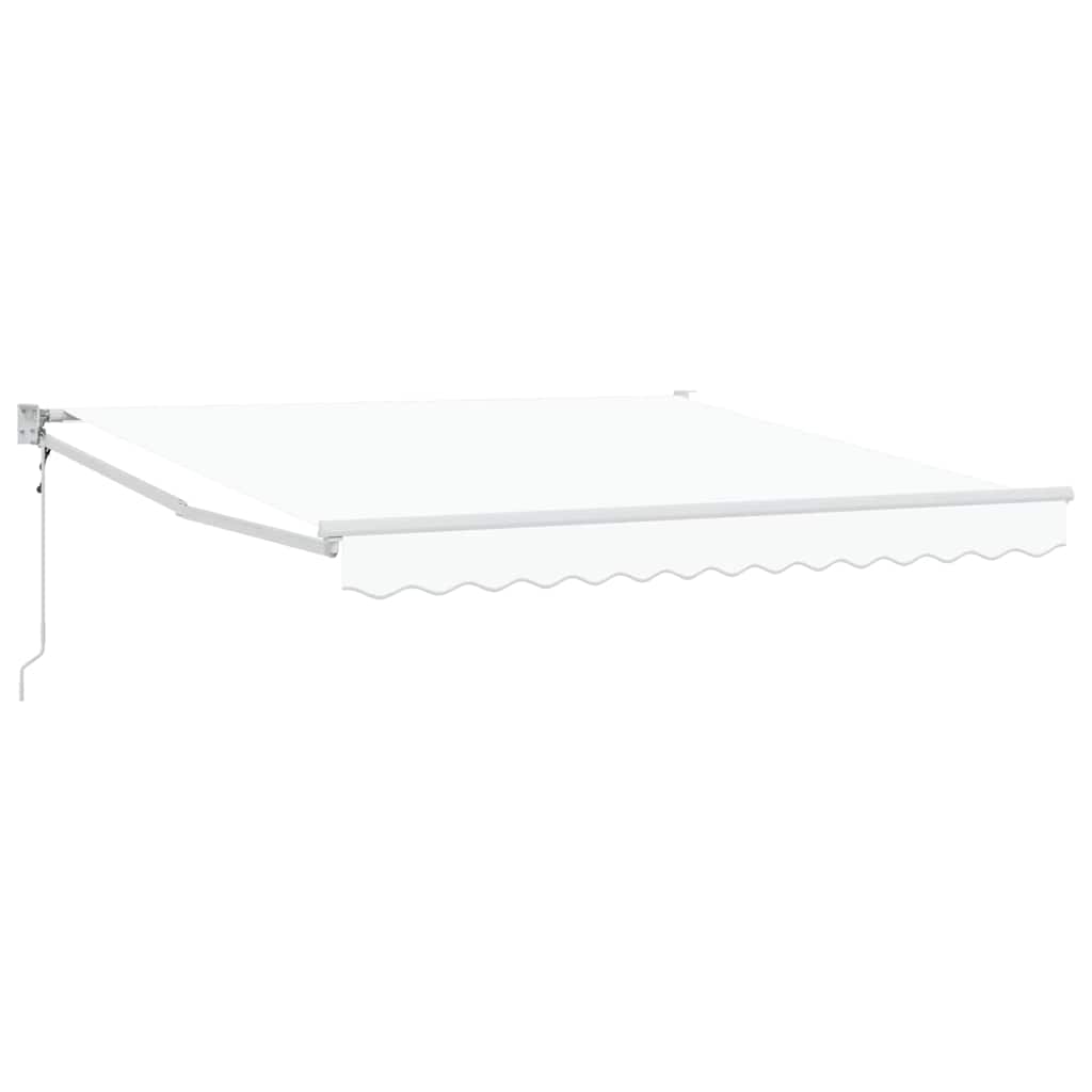 Einziehbare Markise Weiß 350 x 250 cm Polyester und Aluminium