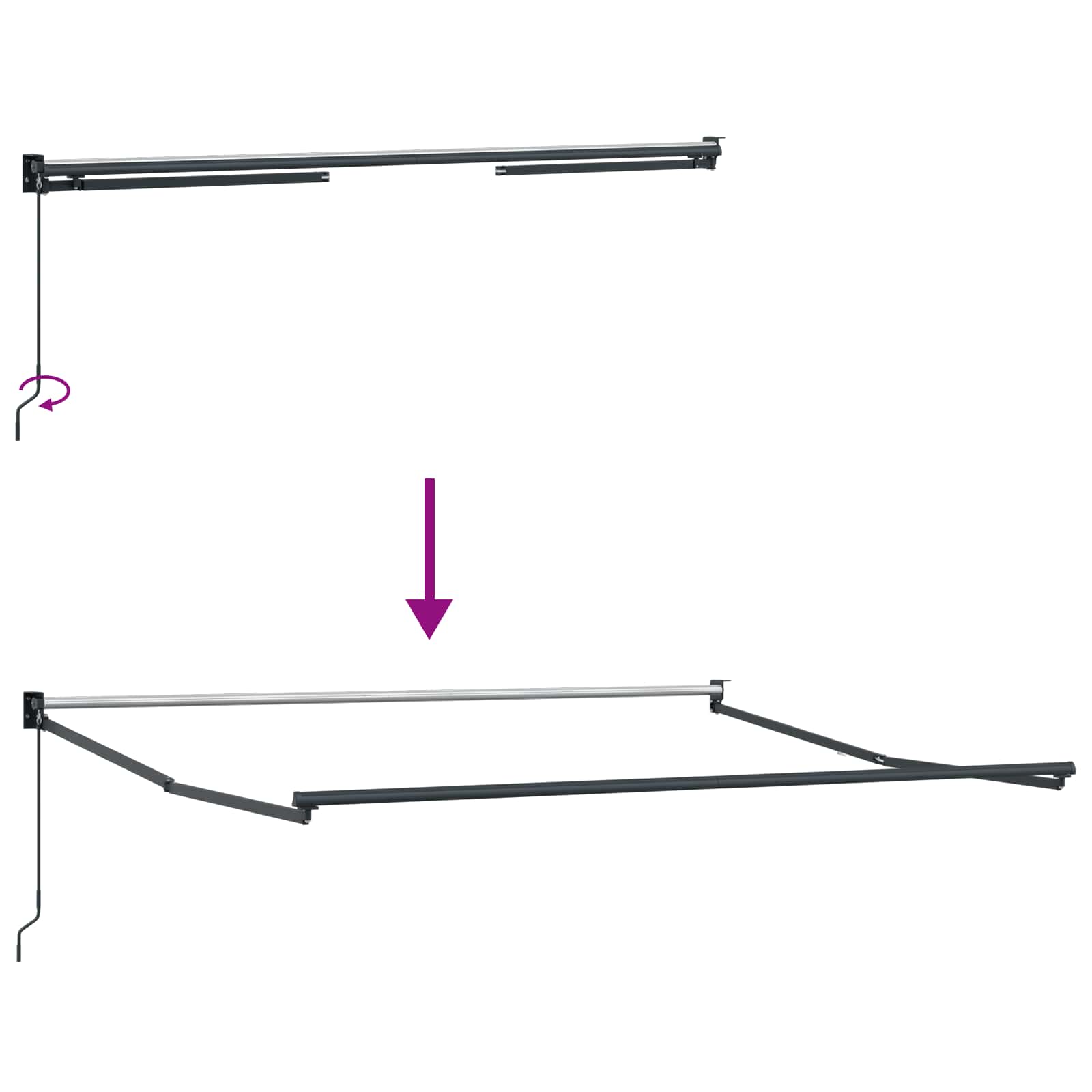Einziehbare Markise Weiß 350 x 250 cm