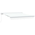 Einziehbare Markise Weiß 350 x 250 cm Stoff und Metall