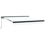 Einziehbare Markise Weiß 350 x 250 cm Stoff und Metall