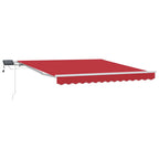 Einziehbare Markise Rot 350 x 250 cm Stoff und Stahl