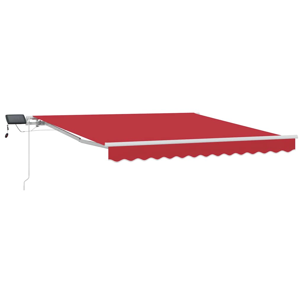 Einziehbare Markise Rot 350 x 250 cm Stoff und Stahl
