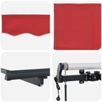 Einziehbare Markise Rot 350 x 250 cm Stoff und Aluminium