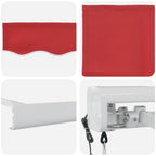 Markise Rot 350 x 250 x 165 cm Polyester und Aluminium