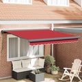 Einziehbare Markise Rot 350 x 250 cm Stoff und Metall
