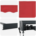 Markise Rot 350 x 250 x 165 cm Polyester und Aluminium