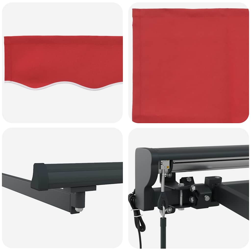 Markisenrahmen Rot 350 x 250 cm Polyester mit PU-Beschichtung