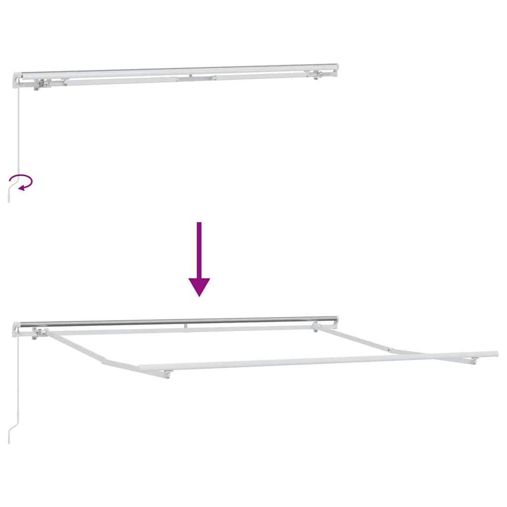 Einziehbare Markise Grün und Weiß 350 x 250 cm