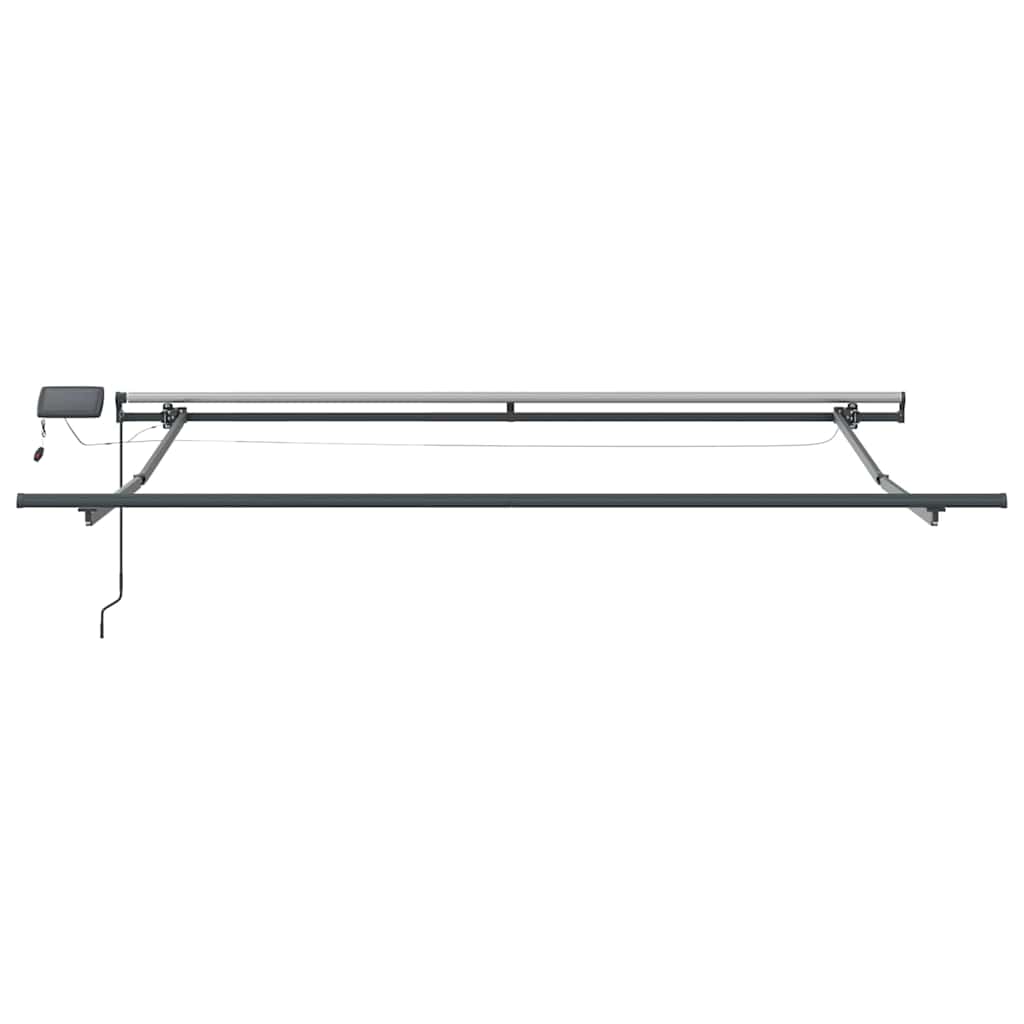 Einziehbare Markise Grün und Weiß 350 x 250 cm Stoff