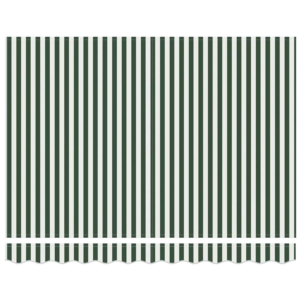 Einziehbare Markise Grün und Weiß 350 x 250 cm