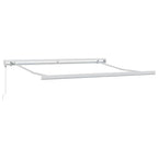 Einziehbare Markise Grün und Weiß 350 x 250 cm Stoff und Metall