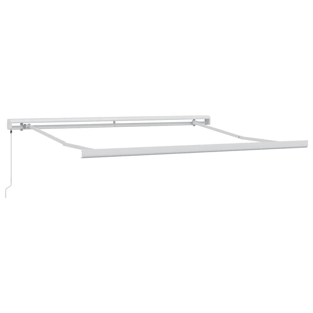 Einziehbare Markise Grün und Weiß 350 x 250 cm Stoff und Metall