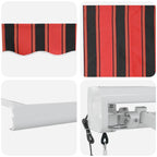 Einziehbare Markise Rot und Schwarz 400 x 300 cm