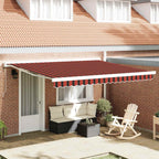 Einziehbare Markise Rot und Schwarz 400 x 300 cm