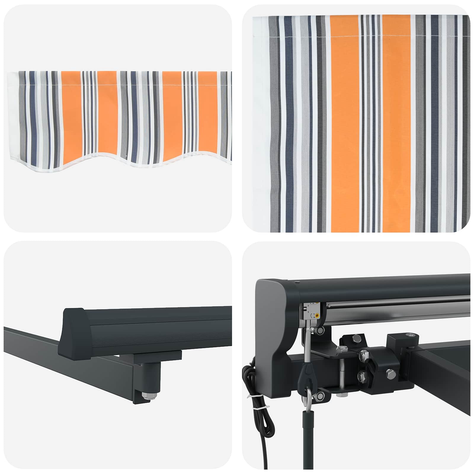 Markisenrahmen Blau und Orange 400 x 300 cm