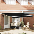 Markise Schwarz 400 x 300 cm Polyester und Metall