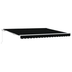 Markise Schwarz 400 x 300 cm Polyester und Metall