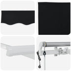 Elektrische ausziehbare Markise Schwarz 400 x 300 cm