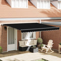Einziehbare Markise Schwarz 400 x 300 cm Polyester und Stahl