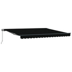 Einziehbare Markise Schwarz 400 x 300 cm Polyester und Stahl