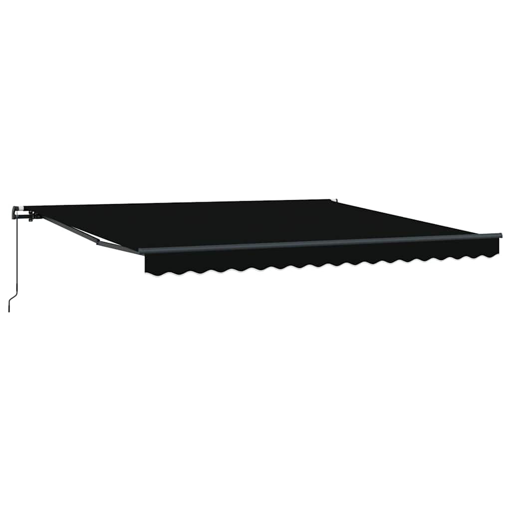 Einziehbare Markise Schwarz 400 x 300 cm Polyester und Stahl
