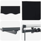 Einziehbare Markise Schwarz 400 x 300 cm Stoff