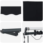 Markisenstoff Schwarz 400 x 300 cm Polyester