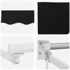 Einziehbare Markise Schwarz 400 x 300 cm