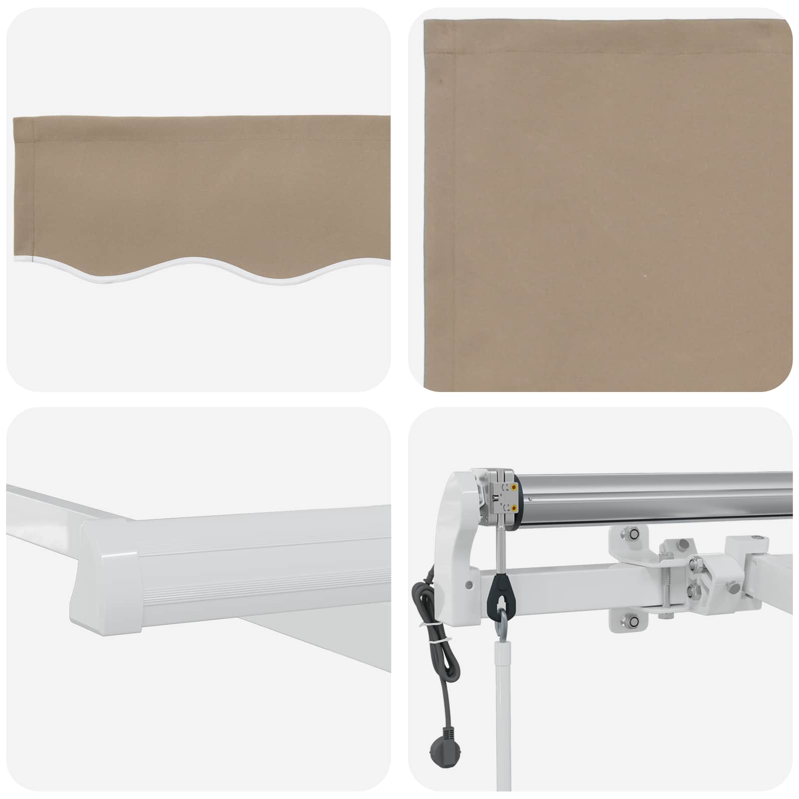 Elektrische ausziehbare Markise Beige 400 x 300 cm