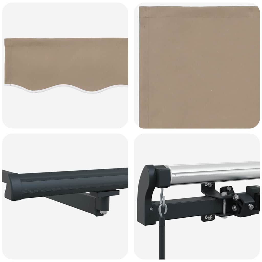 Einziehbare Markise Beige 400 x 300 cm Polyester und Stahl