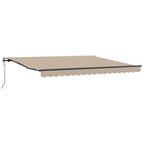 Einziehbare Markise Beige 400 x 300 cm Stoff und Aluminium