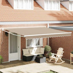 Einziehbare Markise Beige 400 x 300 cm Polyester und Aluminium