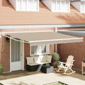 Einziehbare Markise Beige 400 x 300 cm Polyester und Aluminium